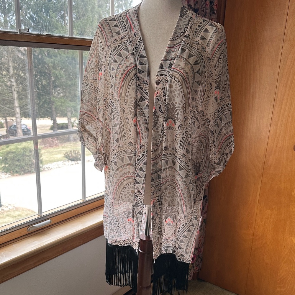Steve Madden Multicolor Patterned Kimono Top